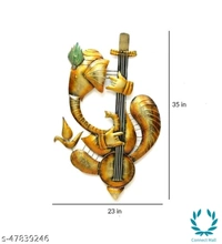 Iron Guitar Ganesh With Led - Free Size, Metal, Pack of1